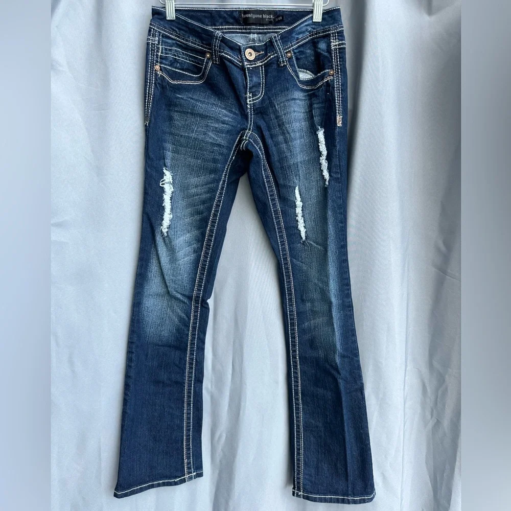 Rue 21 TwentyOne Black Size Curvy 3/4 Regular Low Rise Slim Boot - Picture 10 of 11